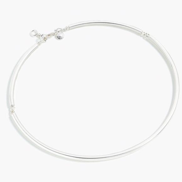 NWT J. CREW Simple Silver Collar Necklace - Picture 2 of 3